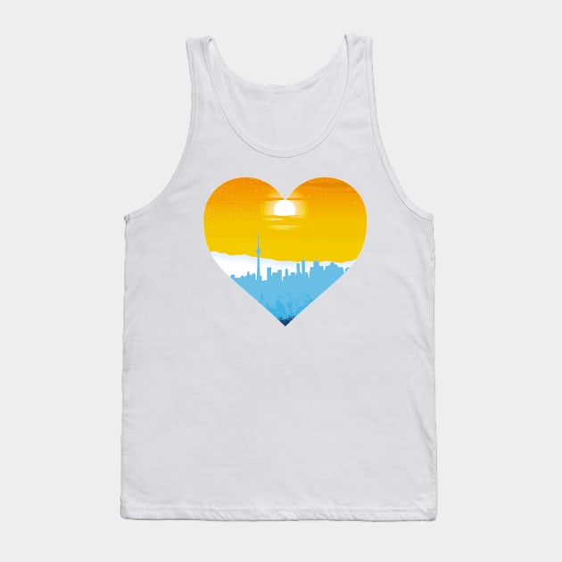 Aroace city and mountainscape subtle heart Tank Top by designedbyeliza